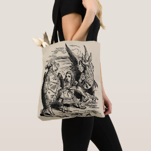 Oude Alice in Wonderland, Gryphon, Schildpad die e Tote Bag