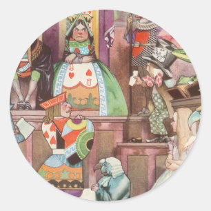 Oude Alice in Wonderland, Hartendame Ronde Sticker