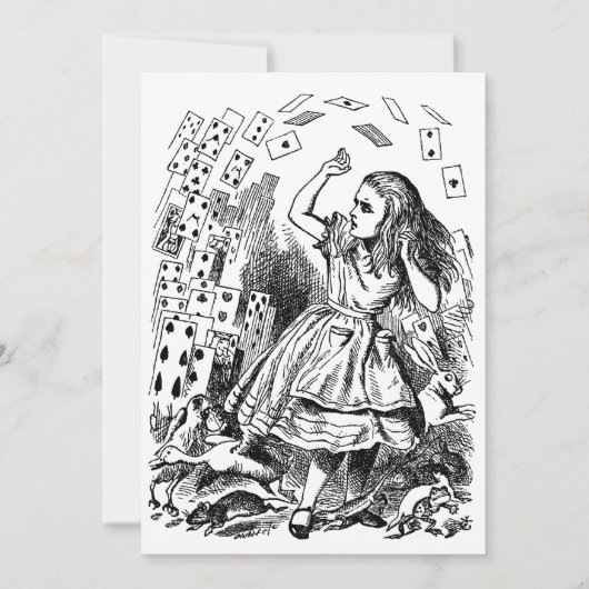 Oude Alice in Wonderland, Speelkaarten vliegen (Voorkant)