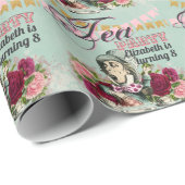 Oude Alice in Wonderland-theepartij aangepaste fee Cadeaupapier (Rol Hoek)