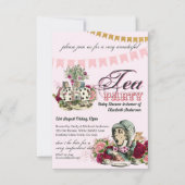 Oude Alice in Wonderland-theepartij aangepaste fee Kaart (Voorkant)