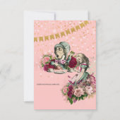Oude Alice in Wonderland-theepartij aangepaste fee Kaart (Achterkant)