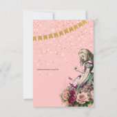 Oude Alice in Wonderland Theepartij Aangepaste Fee Kaart (Achterkant)