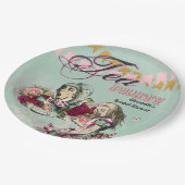 Oude Alice in Wonderland Theepartij Aangepaste Fee Papieren Bordje (Gekanteld)