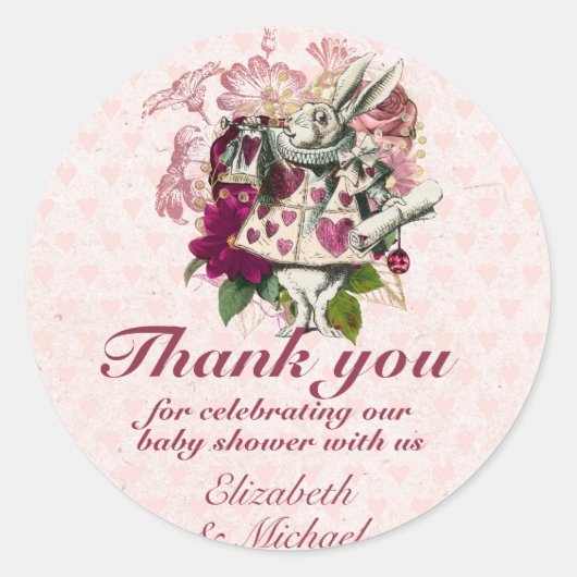 Oude Alice in Wonderland Theepartij Aangepaste Fee Ronde Sticker (Voorkant)