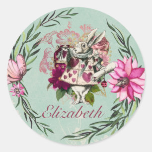 Oude Alice in Wonderland Theepartij Aangepaste Fee Ronde Sticker