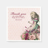 Oude Alice in Wonderland-theepartij aangepaste fee Servet (Voorkant)
