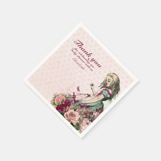 Oude Alice in Wonderland-theepartij aangepaste fee Servet (Hoek)