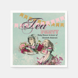 Oude Alice in Wonderland Theepartij Aangepaste Fee Servet