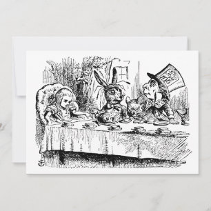 Oude Alice in Wonderland Theepartij Housewarming Kaart