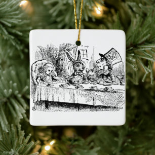 Oude Alice in Wonderland, Theesituatie Scene Keramisch Ornament