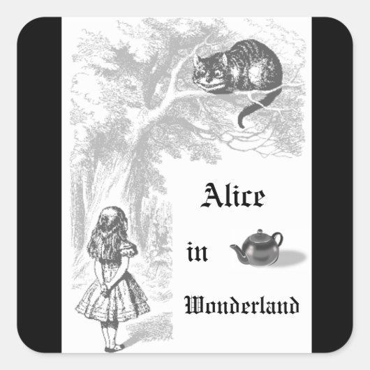 Oude Alice in Wonderland Thema Feest Sticker (Voorkant)