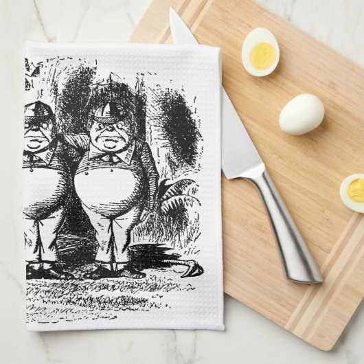 Oude Alice in Wonderland, Tweedledum Tweedledee Theedoek (Quarter Fold)