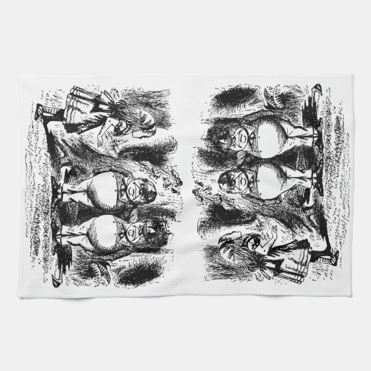 Oude Alice in Wonderland, Tweedledum Tweedledee Theedoek (Horizontaal)