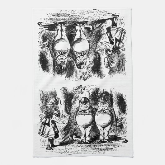 Oude Alice in Wonderland, Tweedledum Tweedledee Theedoek (Verticaal)
