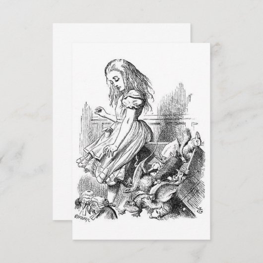 Oude Alice in Wonderland uitnodiging (Voorkant / Achterkant)
