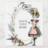 Oude Alice in Wonderland Wijn Etiket (Enkel label)