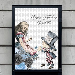 Oude Alice & Mad Hatter Aanpasbaar Poster