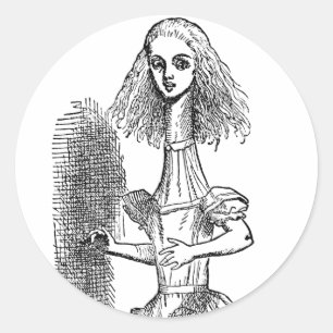Oude Alice's avonturen in Wonderland van Tenniel Ronde Sticker