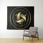 Oude Alien Symbolen Gold Crop Cirkel Wandkleed (In Situ (horizontaal))