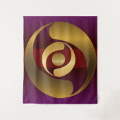 Oude Alien Symbolen Gold Crop Cirkel Wandkleed (Voorkant)