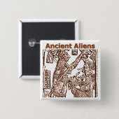 Oude Aliens 2 Vierkante Button 5,1 Cm (Voorkant /achterkant)