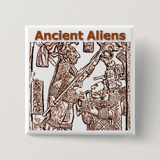 Oude Aliens 2 Vierkante Button 5,1 Cm (Voorkant)