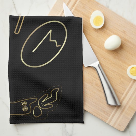 Oude aliens of stamkunst theedoek (Quarter Fold)