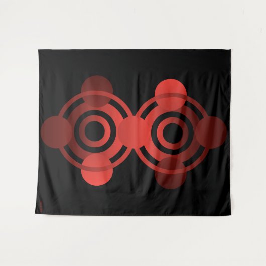 Oude Aliens Red Alien Crop Cirkel Wandkleed (Voorkant (horizontaal))