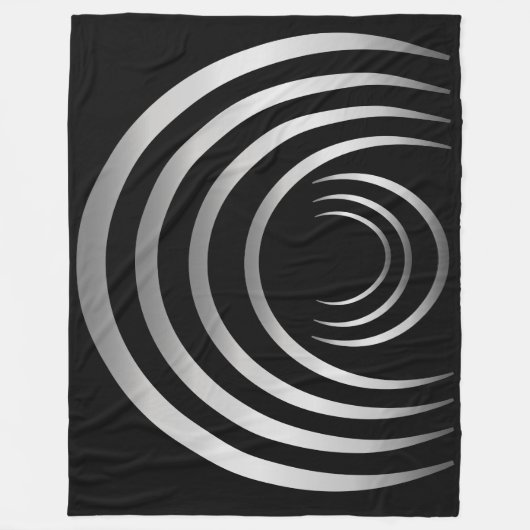 Oude Aliens Silver Crop Cirkel Fleece Deken (Voorkant)