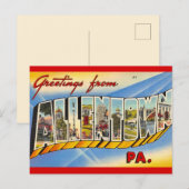 Oude Allentown PA Briefkaart (Voorkant / Achterkant)