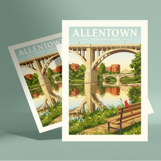 Oude Allentown Pennsylvania Briefkaart