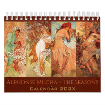 Oude Alphonse Mucha De Seizoenen Art Nouveau