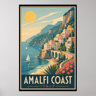 Oude Amalfi Kust Italië Reizen Poster