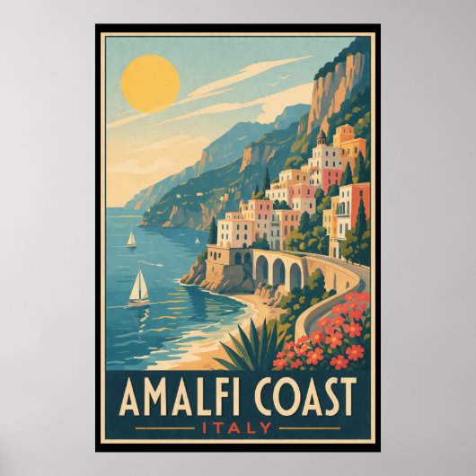 Oude Amalfi Kust Italië Reizen Poster (Voorkant)
