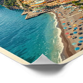Oude Amalfi Kust Italië Retro Reizen Poster (Hoek)