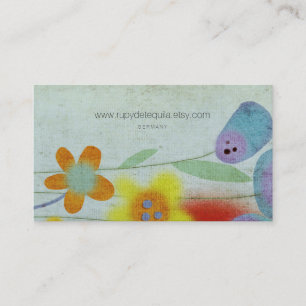 Oude ambachtelijke bloemen visitekaartje