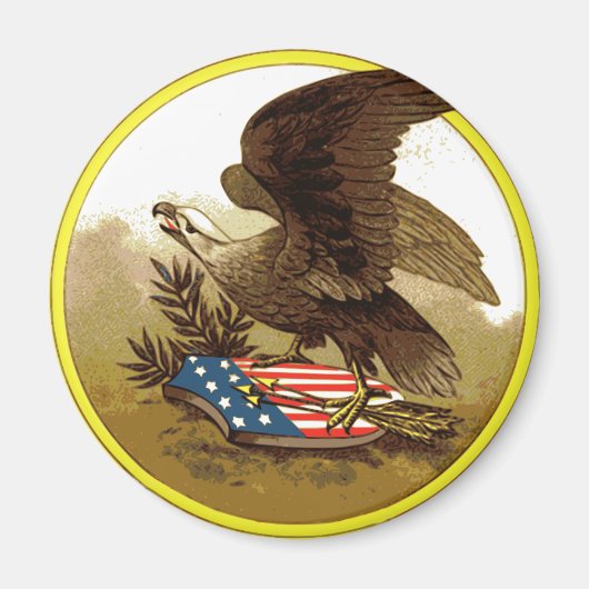 Oude Amerikaanse Adelaar Magneet (Voorkant)