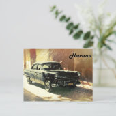 Oude Amerikaanse auto op straat in het briefkaart  (Staand voorkant)
