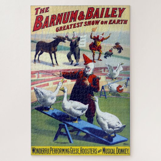 Oude Amerikaanse Circusposter Rond 1900 Legpuzzel (Verticaal)