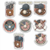 Oude Amerikaanse honkbal patriottische vrijetijdss Sticker (Voorkant)