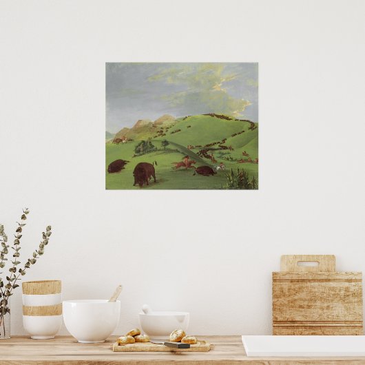 Oude Amerikaanse inboorlingen, Buffalo Jacht door  Poster (Keuken)