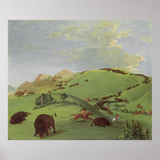Oude Amerikaanse inboorlingen, Buffalo Jacht door  Poster (Voorkant)