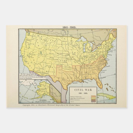 Oude Amerikaanse kaarten: revolutie, burgeroorlog Inpakpapier Vel (Voorkant 2)