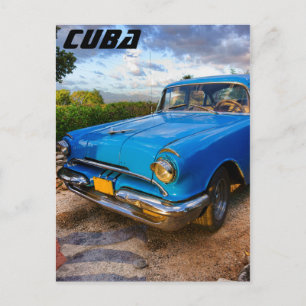 Oude Amerikaanse klassieke auto in Trinidad, Cuba Briefkaart