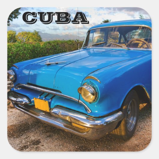 Oude Amerikaanse klassieke auto in Trinidad, Cuba Vierkante Sticker (Voorkant)