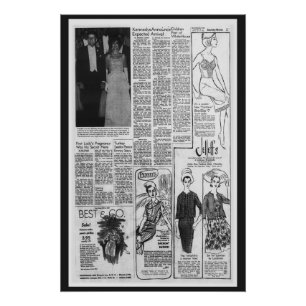 Oude Amerikaanse krant Kennedy 1963 Perfect Poster