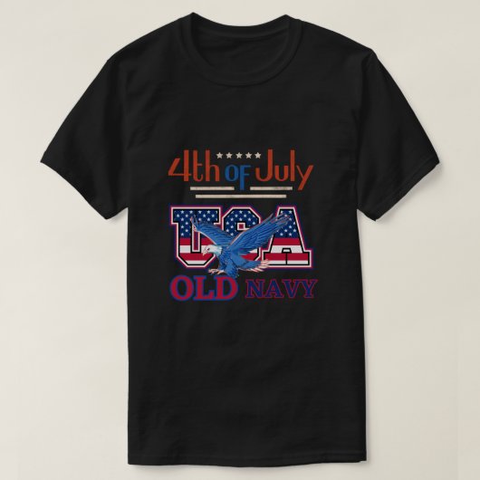 Oude Amerikaanse marinevlag, 4 juli shirten T-shirt (Design voorkant)