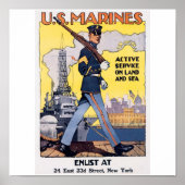 Oude Amerikaanse mariniers Poster rond 1917 (Voorkant)