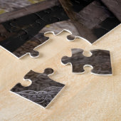 Oude Amerikaanse patriottische trein op een vakwer Legpuzzel (Zijkant)
